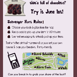 Chocolate Bank Robbery Scavenger Hunt