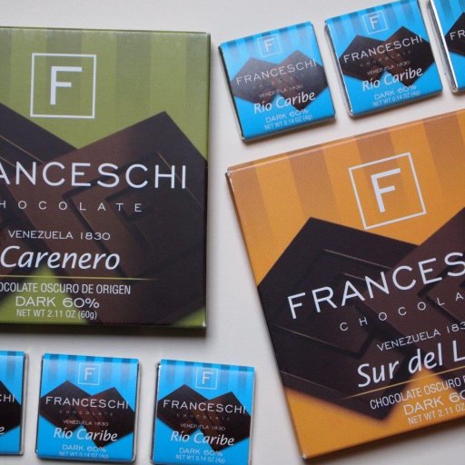 Franceschi Chocolate Carenero, Sur Del Lago and Rio Caribe 60%