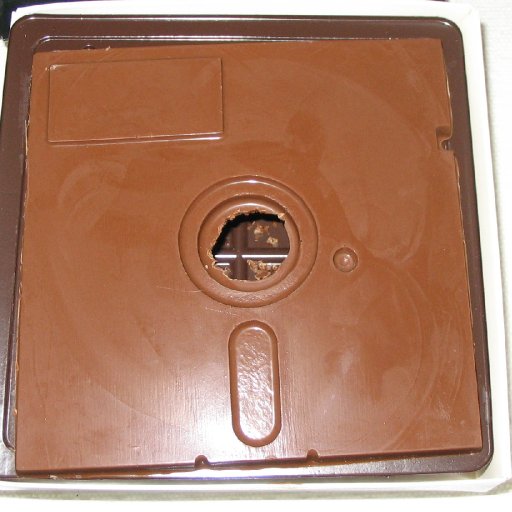 5.25 floppy disc in Milk chocolate