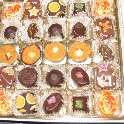 Chocolates featuring hazel nut tubs