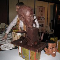 Obama sculpture of chocolate