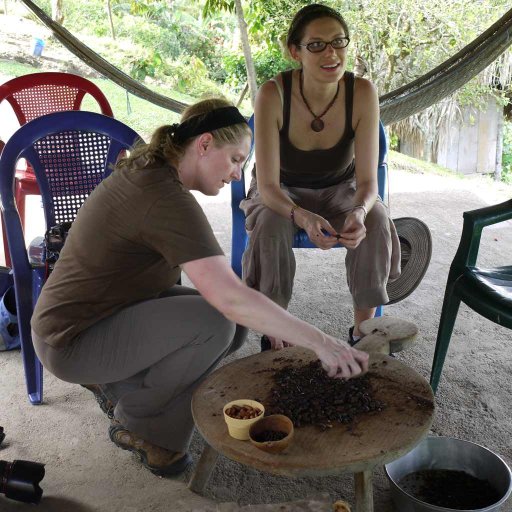 Crushing Roasted Cocoa Beans - 2010 Retreat