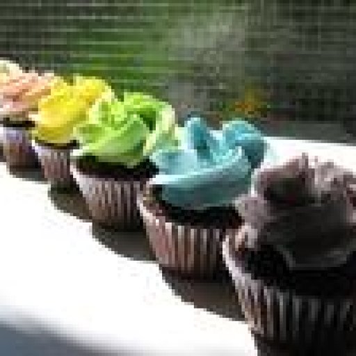 rainbow cupcake row