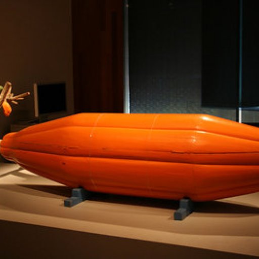 Cacao pod-shaped coffin ca. 1970