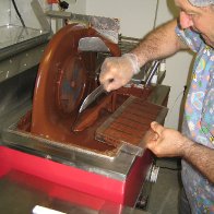 Peter and a chocolate wheel