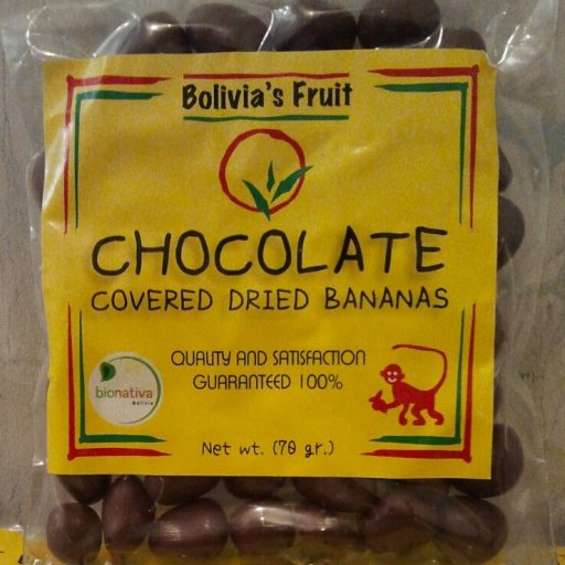 chocolate covered dried bananas 70 gr bag