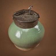 Historic Green Glazed Chocolatero (chocolate storage jar