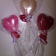 Pearlized Puffy Heart Lollipops