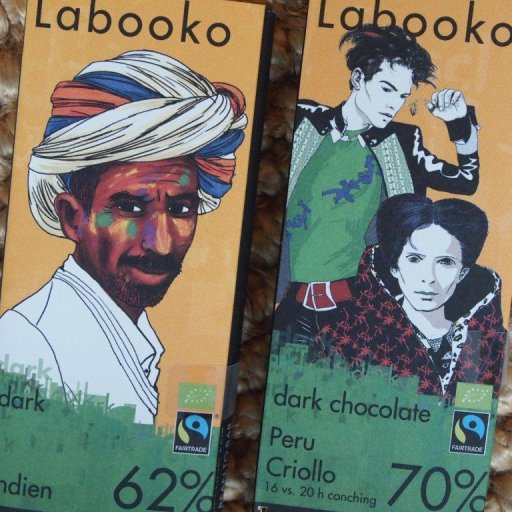 Zotter Labooko: Indien 62% and Peru Criollo 70%