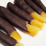 Chocolate-dipped orange peel