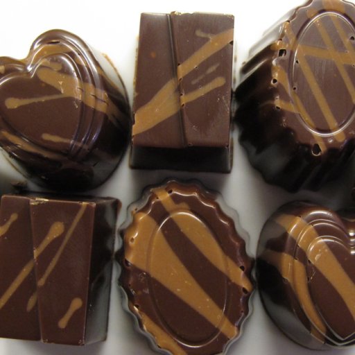 Molded chocolates with milk-chocolate ganache