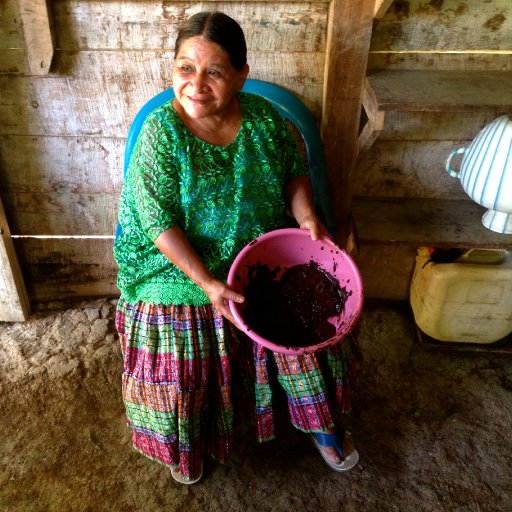 Maya women with her cacao liquor