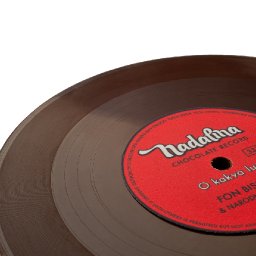 chocolate music record- really plays on turntable (gramophone)