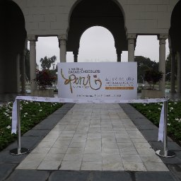 The stage for the ribbon cutting ceremony