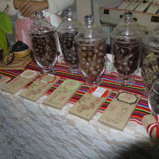 A display of bars and panned items for sale