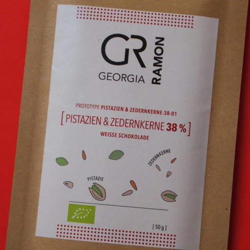 Georgia Ramon White Chocolate 38% with Pistachios and Cedar Nuts